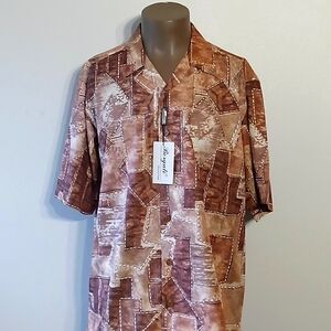 Classic & Comfortable 1pc Brown Men's short sleeve shirt by Bergati